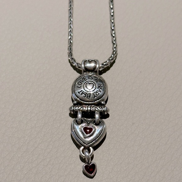 Brighton Jewelry - Brighton Love is a Heart Beat Silver and Red Heart Necklace